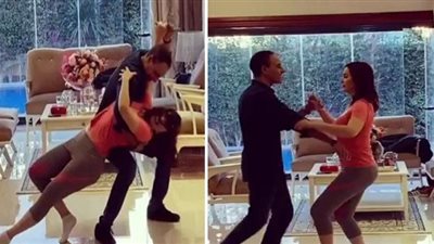 على موسيقى «صلصة».. وصلة رقص لنسرين طافش مع مدربها.. فيديو