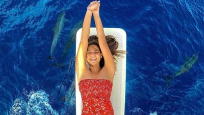 على البحر.. الظهور الأول لـ«دينا داش» بعد زفافها