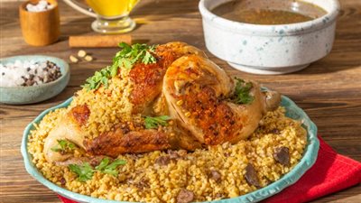 طريقة عمل الدجاج المحشي بالفريك