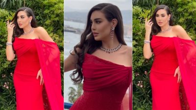 بأنامل عربية .. ياسمين صبري تتزين بالأحمر في مهرجان كان السينمائي (صور)