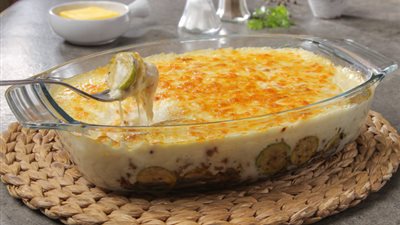 طريقة عمل طاجن الكوسة بالموتزاريلا