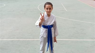 البطلة ثراء طارق تحصل على الحزام البنى في الكاراتيه