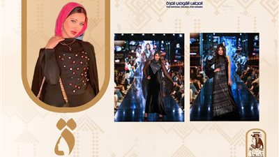 منها فساتين للسهرة.. صنع قصات مميزة بعرض أزياء المجلس القومي للمرأة 