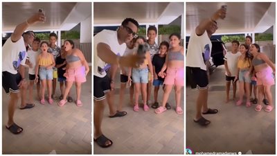 بعد أزمة صفعه لشاب.. محمد رمضان ينشر فيديو مع ابنة دنيا سمير غانم وأحفاد السبكي  