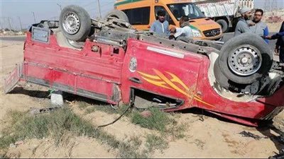 مصرع عامل وإصابة 8 آخرين بحادث سير على طريق مصر إسكندرية الصحراوي 
