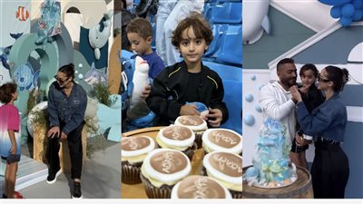 لقطات استثنائية جمعت تامر حسني وبسمة بوسيل في عيد ميلاد نجلهما أدم (فيديو)