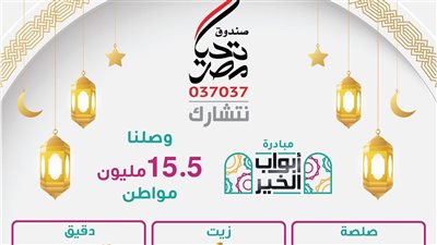 خلال شهر رمضان.. «أبواب الخير» تصل لأكثر من 15.5 مليون من الأسر المحتاجة 