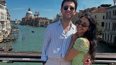 أول ظهور لـ مي الغيطي مع زوجها البريطاني في شهر العسل بفينسيا 