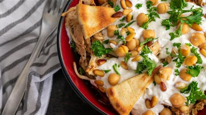 فتة الدجاج بالأرز