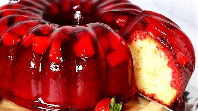 كيكة الجيلي بالكاسترد