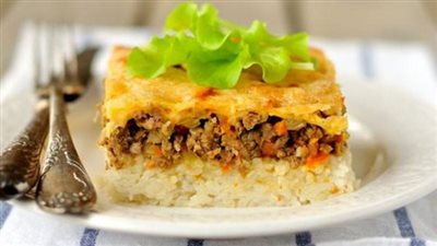 طريقة عمل الأرز بالبشاميل واللحم المفروم بخطوات بسيطة