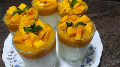 طريقة عمل مهلبية المانجو الباردة بخطوات بسيطة في المنزل 