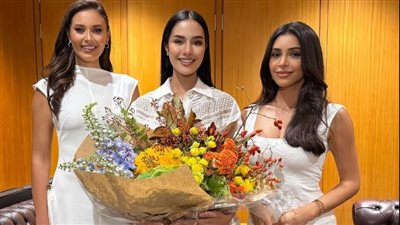 ملكتا جمال لبنان ندى كوسا وياسمينا زيتون تستقبلان ملكة جمال العالم