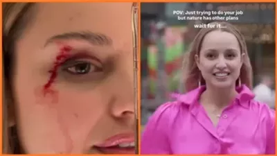 مذيعة تتعرض لموقف صادم بسبب طائر نورس