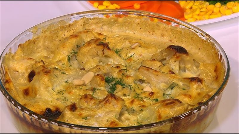 صينية القرنبيط بالجبنة