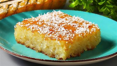  طريقة عمل بسبوسة جوز الهند بمكونات بسيطة في مطبخك 