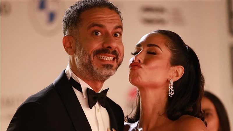 محمد فراج مع زوجته بسنت شوقي 