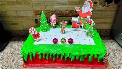 طريقة عمل تورتة الكريسماس بخطوات سهلة و بسيطة في المنزل 