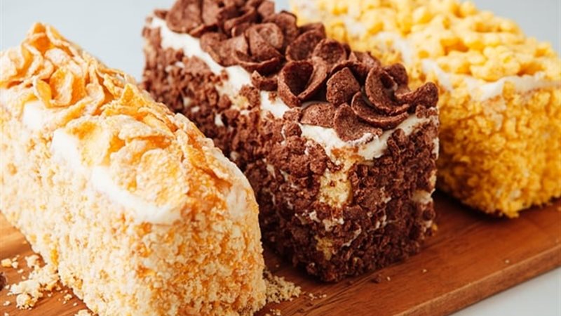 كيكة الكورن فليكس بالكراميل