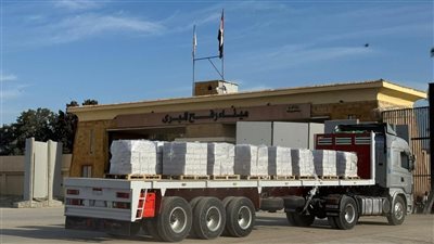 الهلال الأحمر المصري يواصل مد غزة بسلال غذائية ومستلزمات شتوية وإغاثية شاملة عبر قافلة «زاد العزة» 115