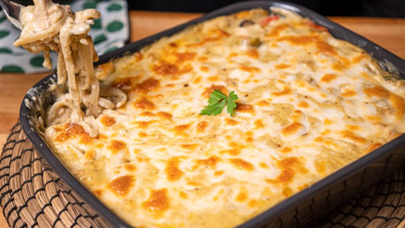 طريقة عمل المكرونة النجرسكو بالفراخ