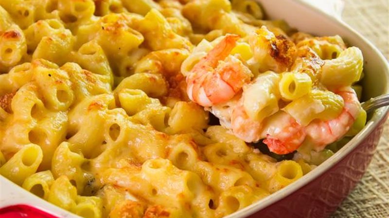 طريقة عمل  طاجن المكرونة بالجمبري