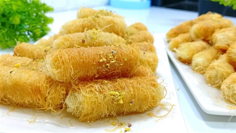 طريقة عمل أصابع الكنافة بالمكسرات