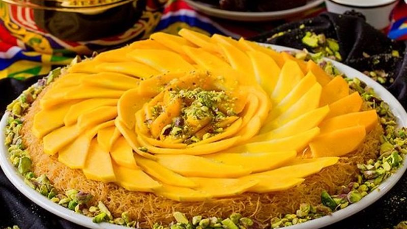 طريقة عمل  الكنافة بالمانجو 