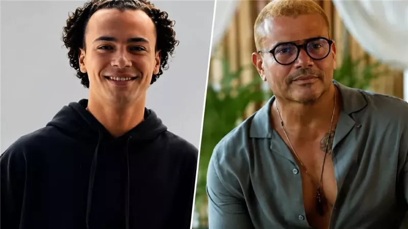 الشاعر مصطفى حدوتة وعمرو دياب 
