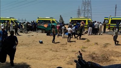 ارتفاع ضحايا حادث طريق الدواويس بالإسماعيلية إلى 19 متوفياً وخروج 13 مصاباً