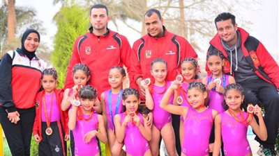 ناشئات جمباز الأهلي يحصدن 9 ميداليات ببطولة الجمهورية