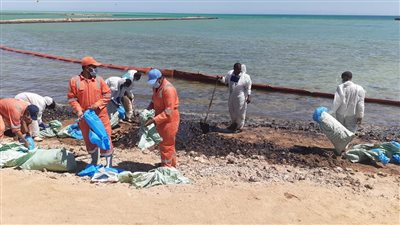 وزيرة البيئة تتابع أعمال مكافحة التلوث الزيتي شمال مدينة الغردقة