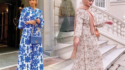 «ألبس إيه في عيد الأضحى».. أفكار فساتين بالورد للمحجبات