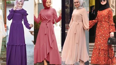 « مجسم وملفوف وجريء».. أحدث 9 موديلات فساتين الخروج للمحجبات 