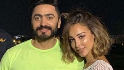 بسمة بوسيل وتامر حسني يستقبلان العام الجديد بطريقة خاصة.. فيديو