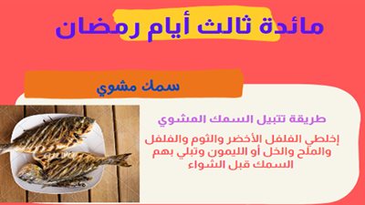 «سمك مشوي وأرز بالبصل» سفرة ثالث يوم رمضان 2022| إنفوجراف