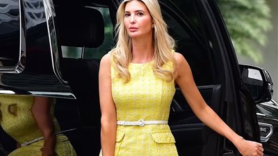 «بفستان أصفر قصير» إيفانكا ترامب تتألق برفقة زوجها في عطلة عائلية| صور