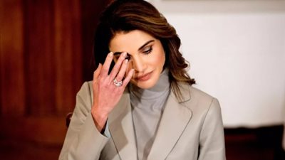 الملكة رانيا تدعم متضرري انهيار مبنى اللويبدة