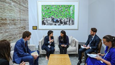 رانيا المشاط تلتقي بنظيرتها البلجيكية.. لبحث سبل التعاون ضمن فاعليات مؤتمر المناخ