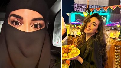 «متخفية بالنقاب» ياسمين صبري تتجول في شوارع الحسين