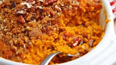 طريقة عمل صينية البطاطس الحلوة في الفرن