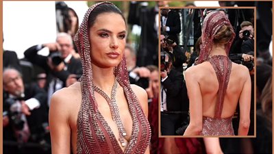 عارضة الأزياء أليساندرا أمبروسيو ترتدي «غطاء للرأس» بمهرجان كان الـ 76 