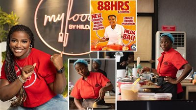 طاهية نيجيرية تطبخ لمدة 100 ساعة وتحطم الرقم القياسي في جينيس 