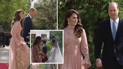 إطلالة أميرة ويلز كيت ميدلتون بلمسة إيلي صعب بحفل زفاف ولي العهد الأردني