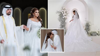  بالذهب الأبيض والألماس| الشيخة مهرة إبنة حاكم دبي تخطف القلوب بحفل زفافها 