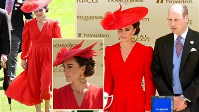 كيت ميدلتون تتألق بالأحمر في سباق القبعات والخيول رويال أسكوت 2023 