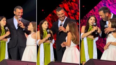 حفيدتا كاظم الساهر تغنيان معه في حفلة المغرب بظهور نادر (فيديو)