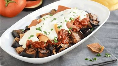 فتة الباذنجان بطعم ولا أجمل على طريقة الشيف صدفة جاد