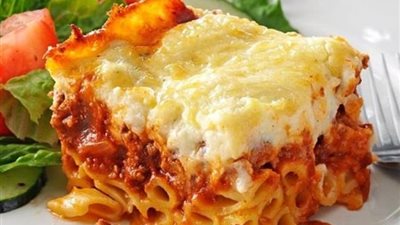 طريقة عمل مكرونة بشاميل باللحمة 