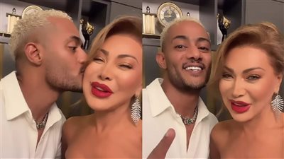 بوسة من محمد رمضان على خد نوال الزغبي بعد الصلح (فيديو) 